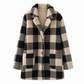 ✨ Retro & Warm 🍂 Women's Long Sleeve Plaid Faux Shearling Hooded Coat – Loose Casual Winter Outerwear 🧥 Short Facebook Headline