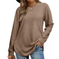 ✨ Trendy & Flattering 💕 Women’s Solid High Low Hem Long-Sleeve Tops – Soft Fabric, Unique Uneven Hem Design 👕 Short Facebook Headline