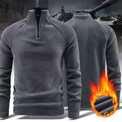 ✨ Warm & Sharp 👕 Men's Warm Solid Half Zip Long-Sleeve Tops – Soft Fabric, Casual Versatile Pullover Short Facebook Headline