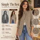 New Collection 🧥 Women's Chic Brown Small Plaid Jacket ✨ classic plaid design, warm & easy to match