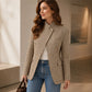 New Collection 🧥 Women's Chic Brown Small Plaid Jacket ✨ classic plaid design, warm & easy to match