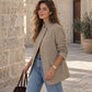 New Collection 🧥 Women's Chic Brown Small Plaid Jacket ✨ classic plaid design, warm & easy to match