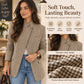 New Collection 🧥 Women's Chic Brown Small Plaid Jacket ✨ classic plaid design, warm & easy to match