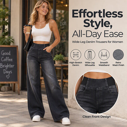 💎 Exclusive Deal 👖 Women's Casual Stretch Wide-Leg Jeans ✨ stretch denim, flattering wide leg, easy to match
