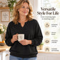 🛍️ New Collection – Special Price! 🤍 Women's Casual Split V-Neck Sweatshirt ✨ unique split v-neck, soft fabric, casual everyday style