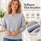 🛍️ New Collection – Special Price! 🤍 Women's Casual Split V-Neck Sweatshirt ✨ unique split v-neck, soft fabric, casual everyday style