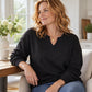 🛍️ New Collection – Special Price! 🤍 Women's Casual Split V-Neck Sweatshirt ✨ unique split v-neck, soft fabric, casual everyday style