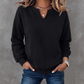 🛍️ New Collection – Special Price! 🤍 Women's Casual Split V-Neck Sweatshirt ✨ unique split v-neck, soft fabric, casual everyday style