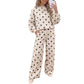 🔥 New Arrival – 50% OFF Now! 🤍 Women's Polka Dot Top & Wide-Leg Pants Set ✨ classic polka dot print, loose wide leg, elegant matching set