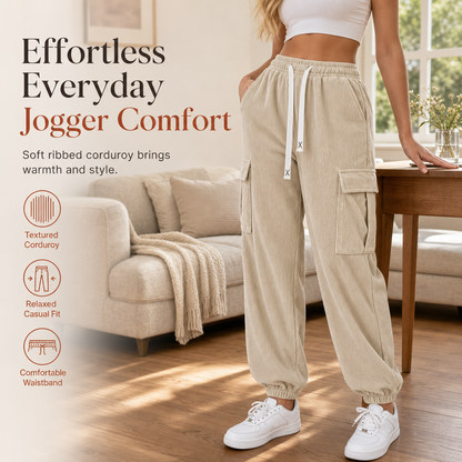 🔥 New Arrival – 50% OFF Now! 👖 Women's Casual Corduroy Jogger Pants ✨ soft corduroy, elastic waist, tapered casual joggers