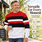 💎 Exclusive Deal 🧶 Men's Casual Crewneck Striped Sweatshirt ✨ soft fabric, crew neck, striped casual pullover