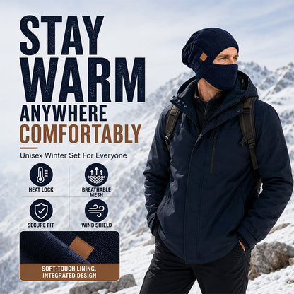 🆕 New & Trending 🧣 Unisex Winter Thermal Hat with Integrated Face Mask ✨ warm plush lining, hat & mask 2 in 1, windproof winter headwear