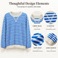 Women's Oversized Striped Long Sleeve Top