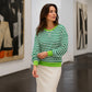 Women's Oversized Striped Long Sleeve Top