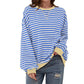 Women's Oversized Striped Long Sleeve Top