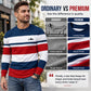 Men's Striped Crewneck Long Sleeve Top