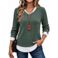 🌸Hot Sale 50% OFF💖Women's 2-in-1 Layered V-Neck Ribbed Knit Top