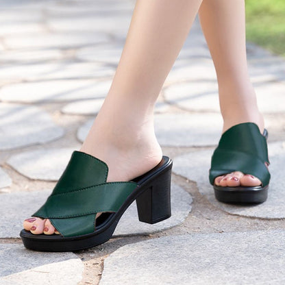 Women's Platform Slip on Chunky High Heel Sandals🌸Buy 2 pairs free shipping🌸